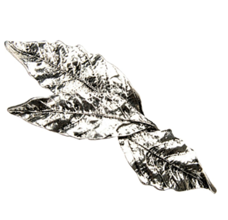 HKM-375635 Retro Leaf Design Hairpin for Women - Korean Style Bangs Clip