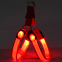 HKM-3757117 LED Luminous Dog Chest Strap with Interchangeable Leash - Multiple Colors & Flashing Modes