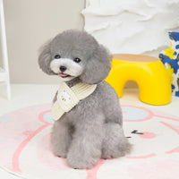 HKM-3758397 Fashionable Monochrome Pet Scarf in Ivory White and Red - Small & Large Sizes Available