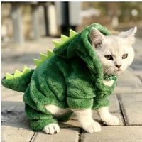 HKM-3760189 Soft Cotton Green Tyrannosaurus Rex Hooded Coat for Pets in Multiple Sizes