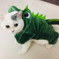 HKM-3760189 Soft Cotton Green Tyrannosaurus Rex Hooded Coat for Pets in Multiple Sizes