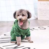 HKM-3760189 Soft Cotton Green Tyrannosaurus Rex Hooded Coat for Pets in Multiple Sizes