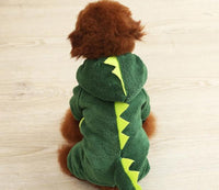 HKM-3760189 Soft Cotton Green Tyrannosaurus Rex Hooded Coat for Pets in Multiple Sizes