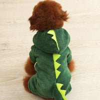 HKM-3760189 Soft Cotton Green Tyrannosaurus Rex Hooded Coat for Pets in Multiple Sizes