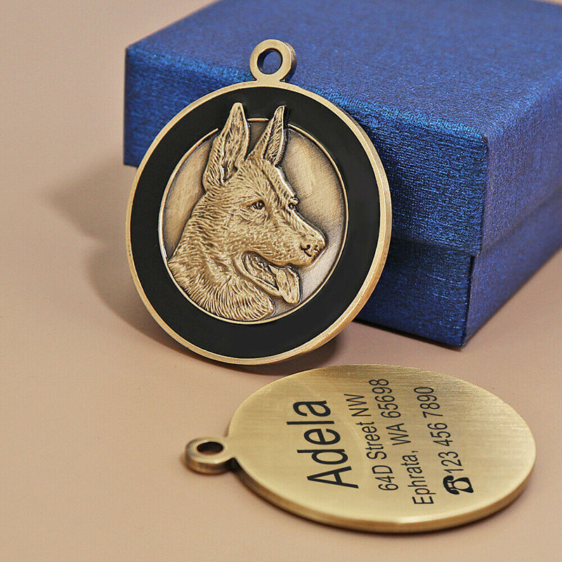 HKM-3760445 Personalized Metal Dog and Cat Identity Tag with Anti-Lost Feature