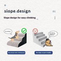HKM-3761085 Pet Stairs with Multiple Levels and Slope Options for Small Dogs