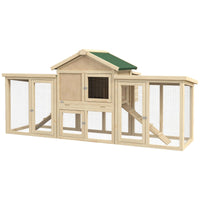 HKM-3761469 Spacious Wooden Chicken Coop with Nesting Box, Double Runs, and Removable Tray for Backyard Use
