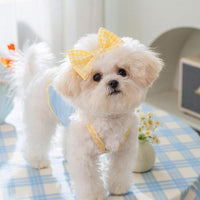 HKM-3763389 Bow Suspenders Vest for Small Dogs - Elastic Casual Pet Clothing in Bundy Blue, A & L Pink, Rock Yellow