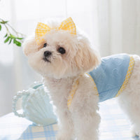 HKM-3763389 Bow Suspenders Vest for Small Dogs - Elastic Casual Pet Clothing in Bundy Blue, A & L Pink, Rock Yellow