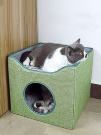 HKM-376339 Large Enclosed Double-Layer Pet Nest for All Seasons, Removable and Washable for Deep Sleep