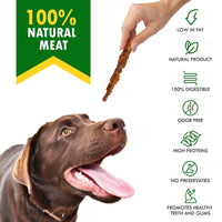 HKM-3763645 Natural Chicken-Wrapped Rawhide Chews for Dogs - Grain-Free, Healthy Treats for Dental Care and Training