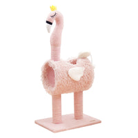 HKM-3763773 Sisal Cat Climbing Frame with Cat Nest for Scratching and Play - Cute Design in White and Pink