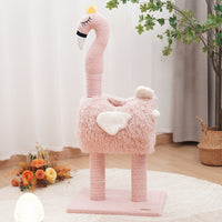 HKM-3763773 Sisal Cat Climbing Frame with Cat Nest for Scratching and Play - Cute Design in White and Pink