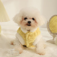 HKM-3764157 Warm Plush Vest for Cats and Dogs - Available in Rabbit Fur Coat Pink and Yellow, Multiple Sizes