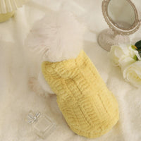 HKM-3764157 Warm Plush Vest for Cats and Dogs - Available in Rabbit Fur Coat Pink and Yellow, Multiple Sizes