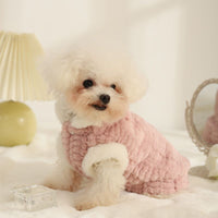 HKM-3764157 Warm Plush Vest for Cats and Dogs - Available in Rabbit Fur Coat Pink and Yellow, Multiple Sizes