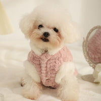 HKM-3764157 Warm Plush Vest for Cats and Dogs - Available in Rabbit Fur Coat Pink and Yellow, Multiple Sizes