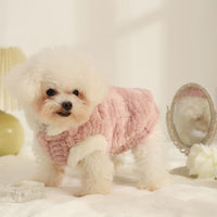 HKM-3764157 Warm Plush Vest for Cats and Dogs - Available in Rabbit Fur Coat Pink and Yellow, Multiple Sizes