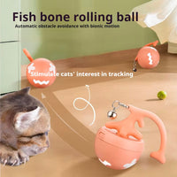 HKM-3765053 Electric USB Cat Teasing Ball with Fish Bone Design for Fun and Relaxation