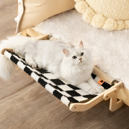 HKM-3765181 Cat Hanging Bed and Climbing Frame - Wooden Pet Bed in Multiple Colors