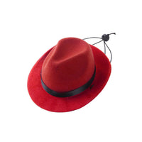 HKM-3765565 Sun-Proof Mini Pet Hat in Pink, Black, Brown, and Red - Woolen/Felt, Suitable for All Seasons and Holidays