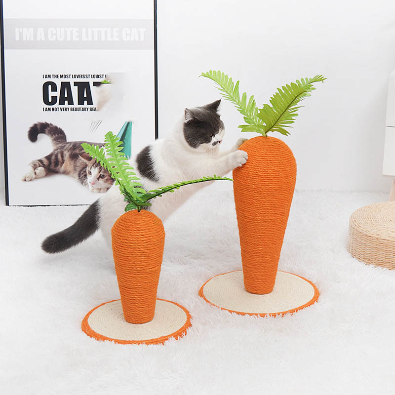 HKM-3766845 Two-Color Sisal Radish Pet Toy - Cotton Rope, Medium & Large Sizes Available