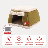 HKM-3767613 Winter Thermal Cat House with Electric Heating Pad for Small Dogs and Kittens