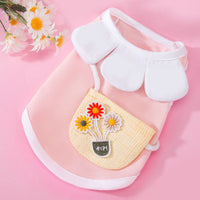 HKM-3767741 Cute Cotton Small Satchel Vest for Cats - Available in Pink, Blue, Yellow Sunflower Designs