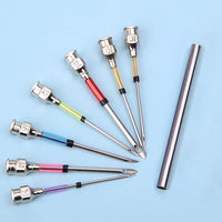 HKM-377043 DIY Embroidery Needle Set with Wooden Handle and Threaders - Includes 6 Poke Needles