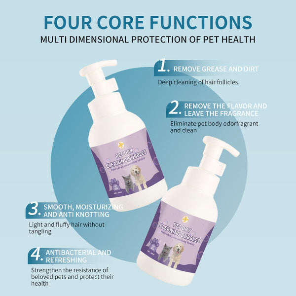 HKM-3771197 Pet Antibacterial Foam Shampoo for Deodorizing and Anti-Itching ¨C Wash-Free Bath Solution, 300ml/500ml