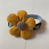 HKM-3771325 Floral Bow Tie Collar for Kittens - Ginger Yellow, Lotus, and Blue Flower Designs, Adjustable Sizes Available