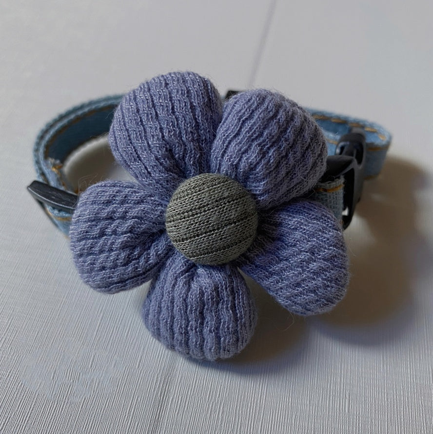 HKM-3771325 Floral Bow Tie Collar for Kittens - Ginger Yellow, Lotus, and Blue Flower Designs, Adjustable Sizes Available