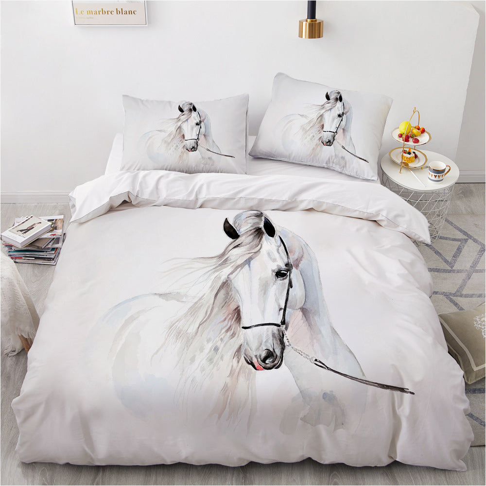 HKM-377363 3D Digital Printing Polyester Bedding Set with Quilt Cover and Pillowcases