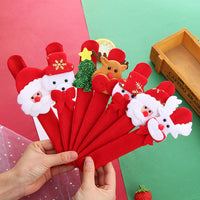 HKM-377491 Luminous Plush Christmas Slap Bracelet in Flannel for Festive Fun