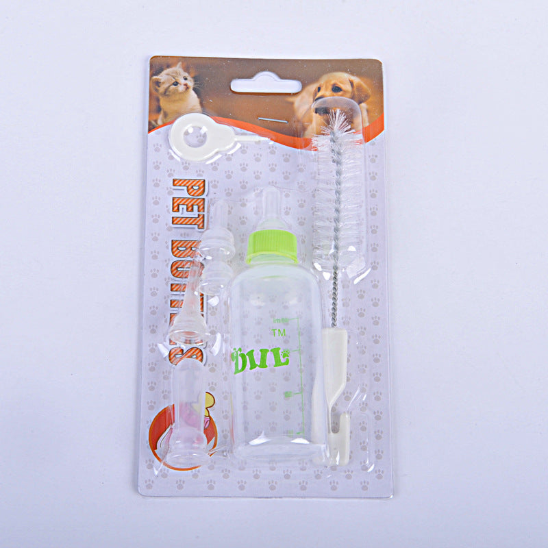 HKM-3775165 Pet Water Bottle Set with Rubber Nipple - 60ml Non-Toxic Plastic