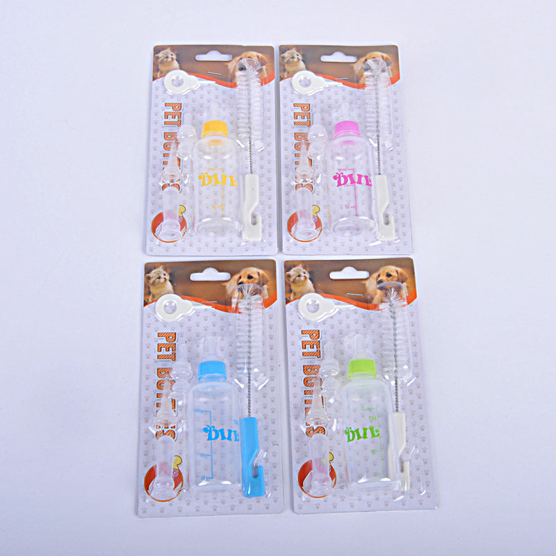 HKM-3775165 Pet Water Bottle Set with Rubber Nipple - 60ml Non-Toxic Plastic