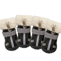 HKM-3775933 Waterproof Warm Velvet Dog Winter Snow Boots - Non-Slip & Wear-Resistant, Set of 4