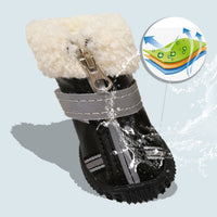 HKM-3775933 Waterproof Warm Velvet Dog Winter Snow Boots - Non-Slip & Wear-Resistant, Set of 4