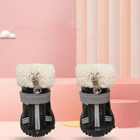 HKM-3775933 Waterproof Warm Velvet Dog Winter Snow Boots - Non-Slip & Wear-Resistant, Set of 4
