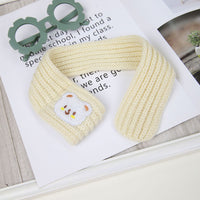HKM-3776701 Fashionable Monochrome Dog Scarf in Ivory White and Red, Available in Small and Large Sizes