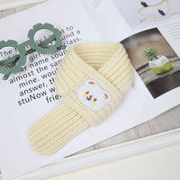 HKM-3776701 Fashionable Monochrome Dog Scarf in Ivory White and Red, Available in Small and Large Sizes