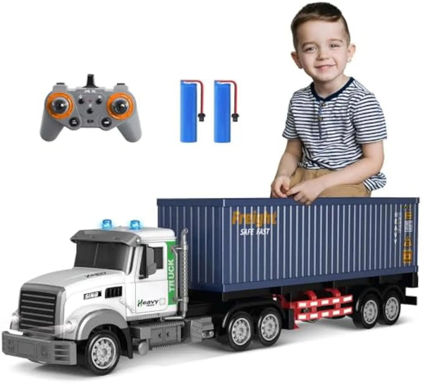HKM-378003 Remote Control 1:12 Scale Semi Truck with Lights and Music - 9 Channels, Ready-to-Go