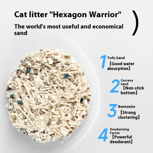 HKM-3780541 10kg Mixed Bitter Cassava Cat Litter - Dust-Free Tofu Bentonite for Odor Control