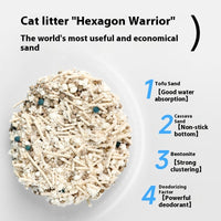HKM-3780541 10kg Mixed Bitter Cassava Cat Litter - Dust-Free Tofu Bentonite for Odor Control