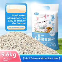 HKM-3780541 10kg Mixed Bitter Cassava Cat Litter - Dust-Free Tofu Bentonite for Odor Control