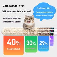 HKM-3780541 10kg Mixed Bitter Cassava Cat Litter - Dust-Free Tofu Bentonite for Odor Control