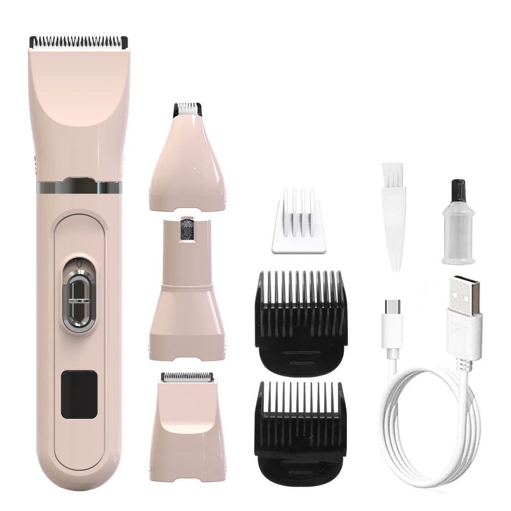 HKM-3780669 Multifunctional 4-in-1 LCD Display Electric Hair Clipper with USB Charging and Long-lasting Battery