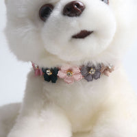 HKM-3781053 Stylish Pet Dog Flower Collar with Rhinestones in Blue, Black, White, or Pink