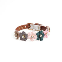HKM-3781053 Stylish Pet Dog Flower Collar with Rhinestones in Blue, Black, White, or Pink