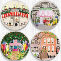 HKM-378195 Beginner Embroidery Kit with Tools for DIY 3D Landscape Needlework and Cross Stitch Art
